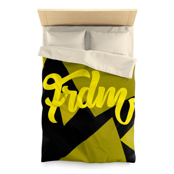 Golden Angles Microfiber Duvet Cover Black and Gold