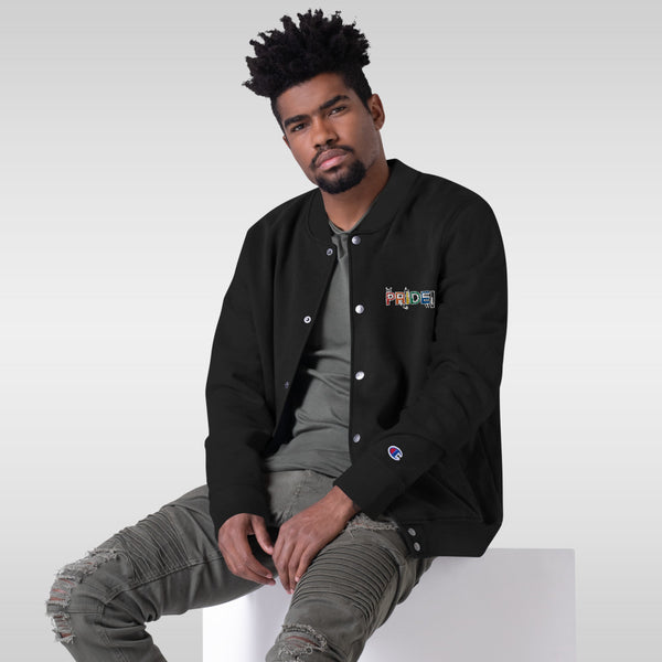 PRIDE Embroidered Champion Bomber Jacket