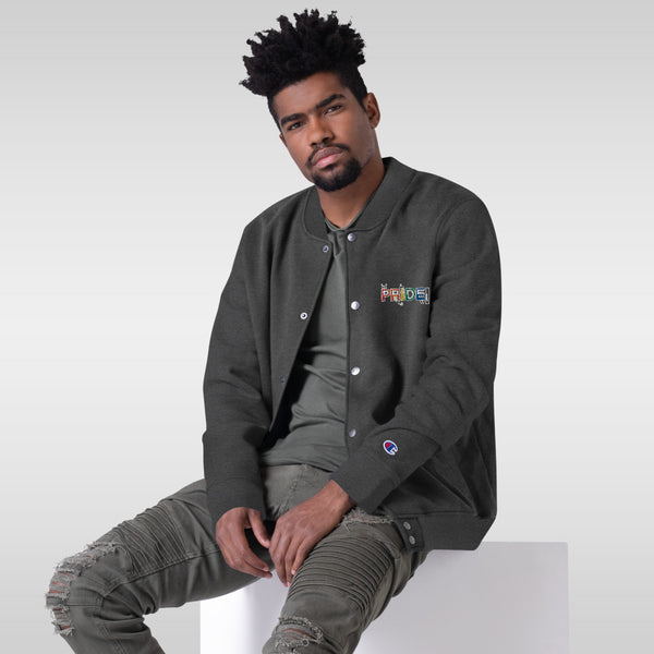 PRIDE Embroidered Champion Bomber Jacket