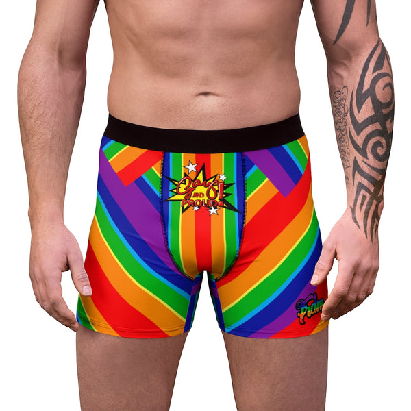 Rainbow "Gay and Proud" Men's Boxer Briefs
