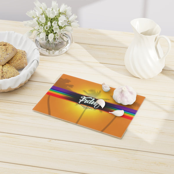 Paradise Rainbow flag Cutting Board