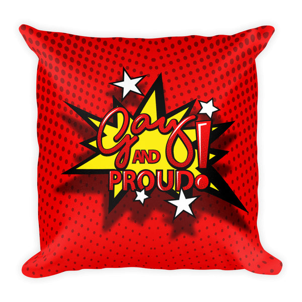 Gay and Proud Red Square Pillow