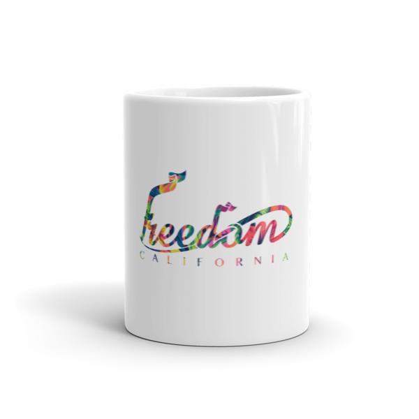 White Floral Freedom Mug