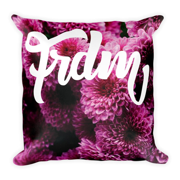 Purple Spring Flowers FRDM  Square Pillow