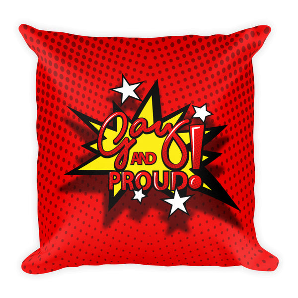 Gay and Proud Red Square Pillow