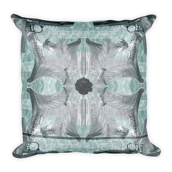FRDM Blue Bite Square Pillow