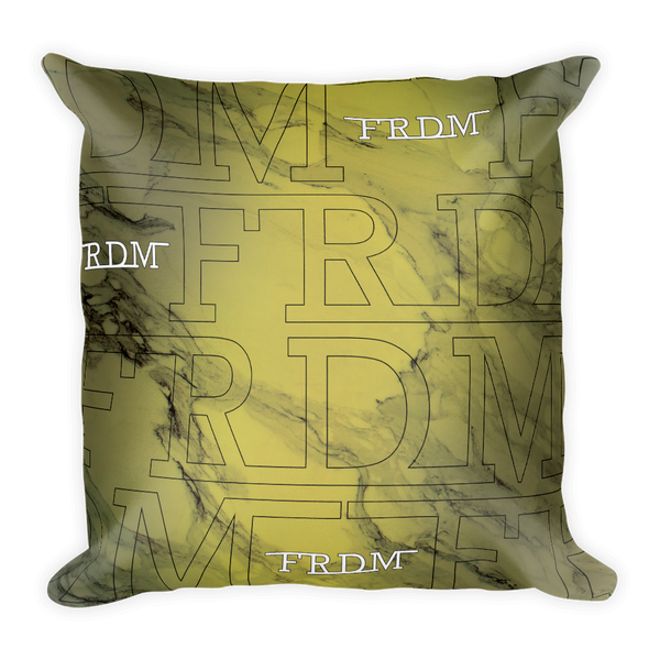 FRDM GREY AND GOLD MARBLED Square Pillow