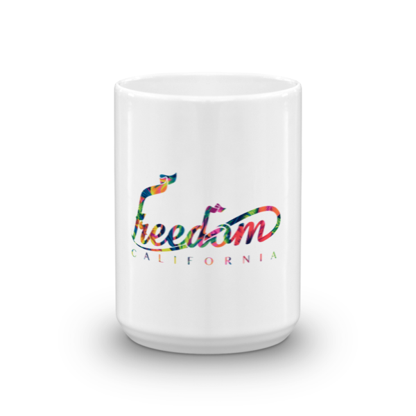 White Floral Freedom Mug