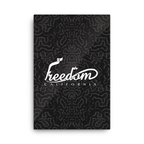 White Logo on Black Canvas